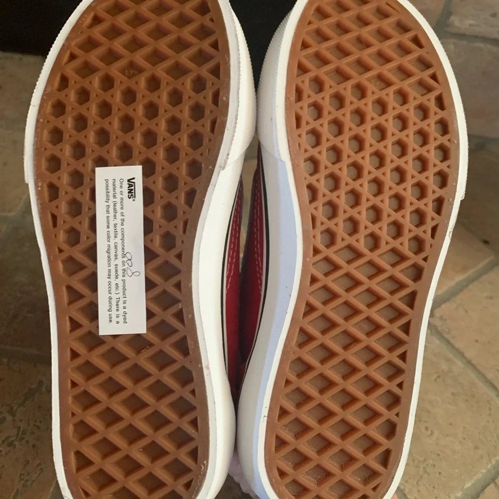 Vans Kids Old Skool Red and White Tennis Shoes - Picture 5 of 7